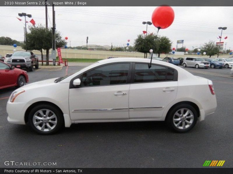 Aspen White / Beige 2010 Nissan Sentra 2.0 SL