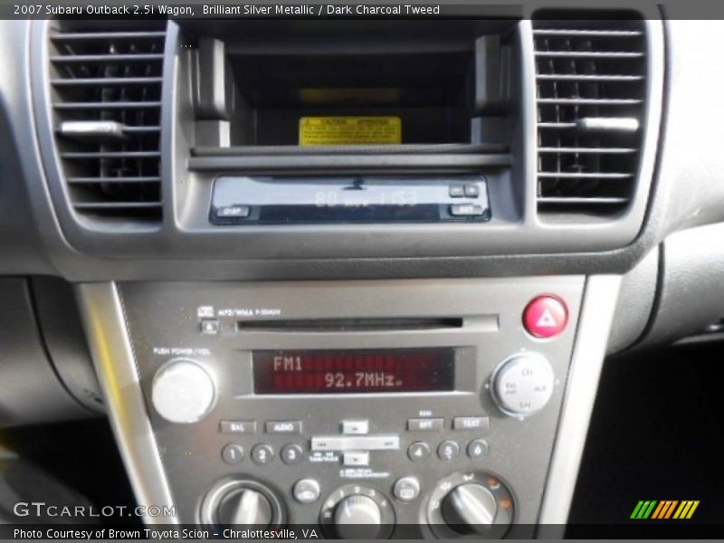 Brilliant Silver Metallic / Dark Charcoal Tweed 2007 Subaru Outback 2.5i Wagon