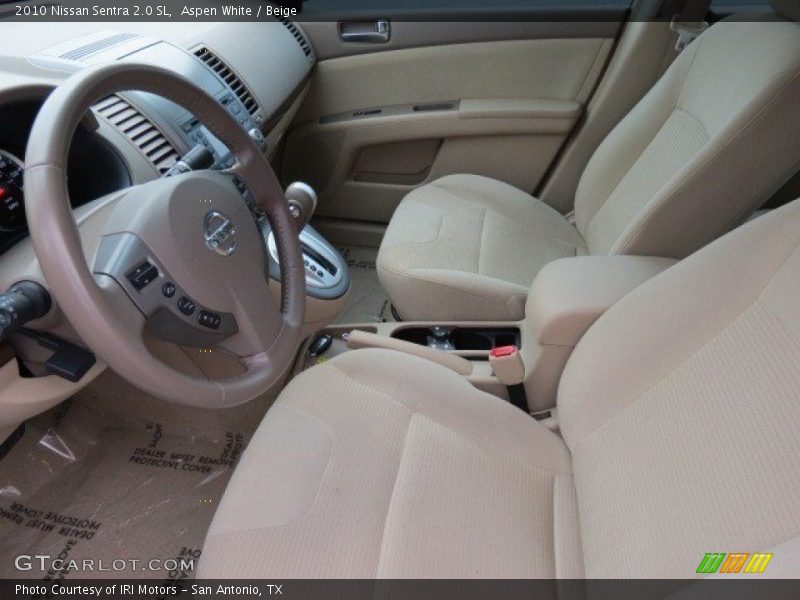 Aspen White / Beige 2010 Nissan Sentra 2.0 SL