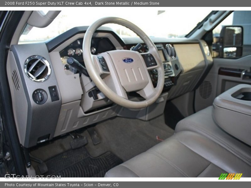 Dark Stone Metallic / Medium Stone 2008 Ford F250 Super Duty XLT Crew Cab 4x4