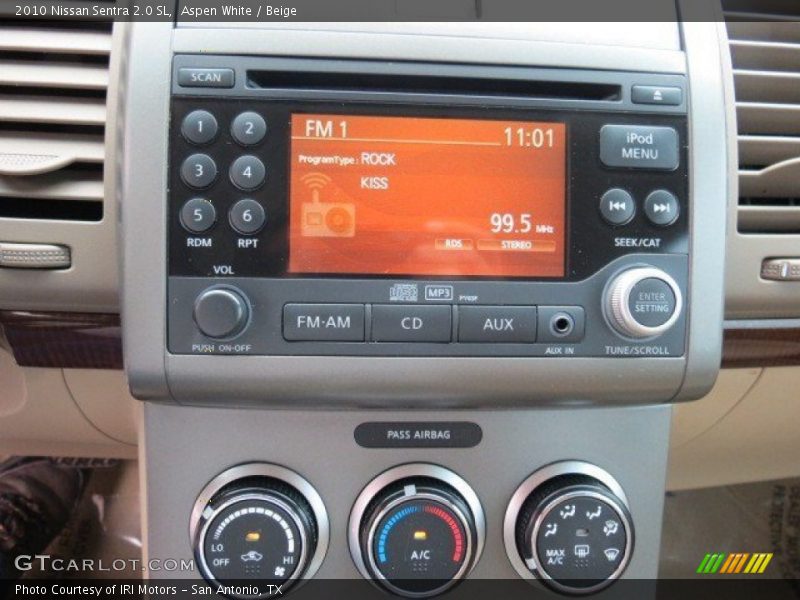 Aspen White / Beige 2010 Nissan Sentra 2.0 SL