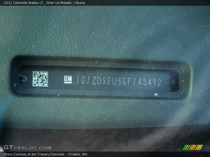 Silver Ice Metallic / Ebony 2012 Chevrolet Malibu LT