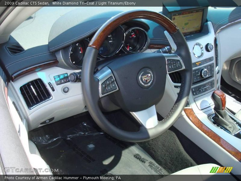 White Diamond Tri-Coat / Light Titanium/Ebony 2009 Cadillac CTS Sedan