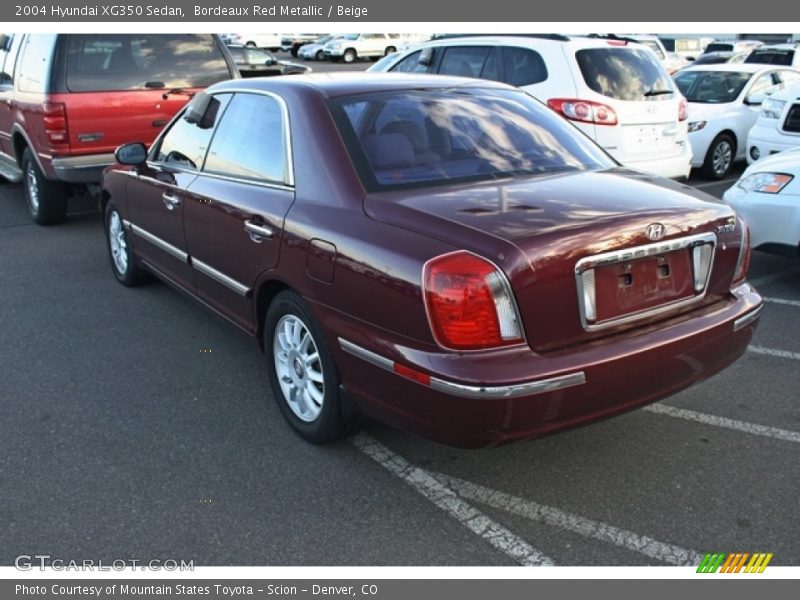 Bordeaux Red Metallic / Beige 2004 Hyundai XG350 Sedan