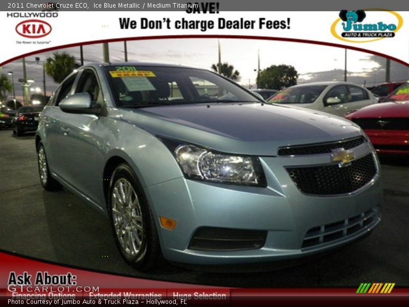 Ice Blue Metallic / Medium Titanium 2011 Chevrolet Cruze ECO
