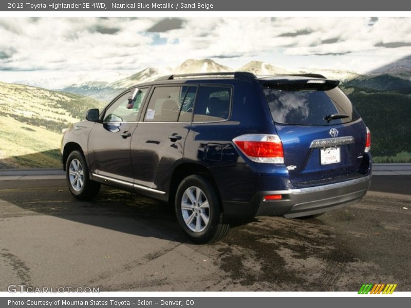 Nautical Blue Metallic / Sand Beige 2013 Toyota Highlander SE 4WD