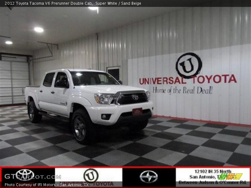 Super White / Sand Beige 2012 Toyota Tacoma V6 Prerunner Double Cab