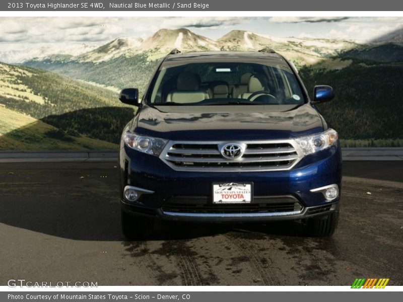 Nautical Blue Metallic / Sand Beige 2013 Toyota Highlander SE 4WD