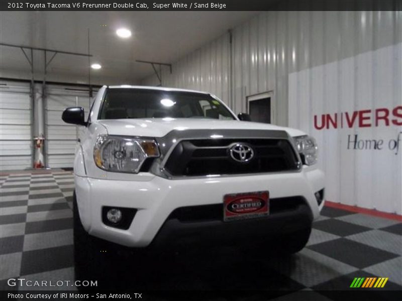 Super White / Sand Beige 2012 Toyota Tacoma V6 Prerunner Double Cab