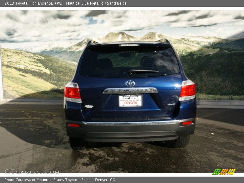 Nautical Blue Metallic / Sand Beige 2013 Toyota Highlander SE 4WD