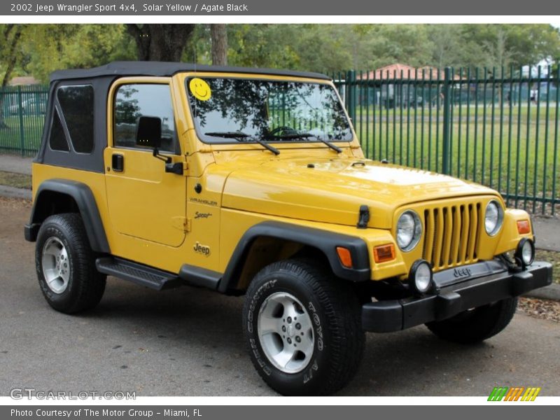 Solar Yellow / Agate Black 2002 Jeep Wrangler Sport 4x4