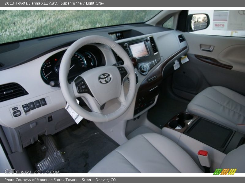 Super White / Light Gray 2013 Toyota Sienna XLE AWD