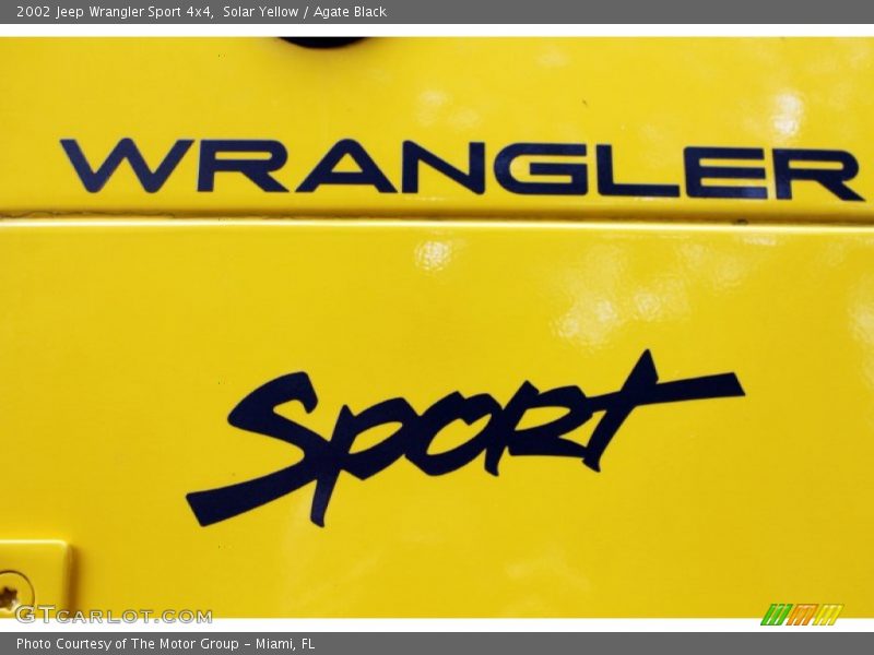 Solar Yellow / Agate Black 2002 Jeep Wrangler Sport 4x4