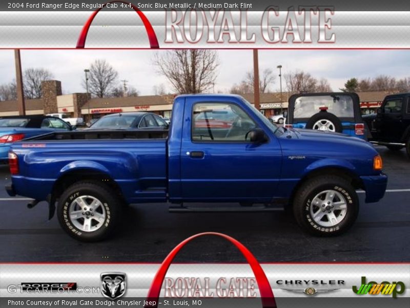 Sonic Blue Metallic / Medium Dark Flint 2004 Ford Ranger Edge Regular Cab 4x4