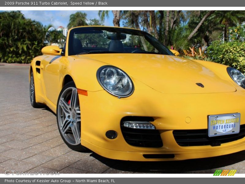 Speed Yellow / Black 2009 Porsche 911 Turbo Cabriolet