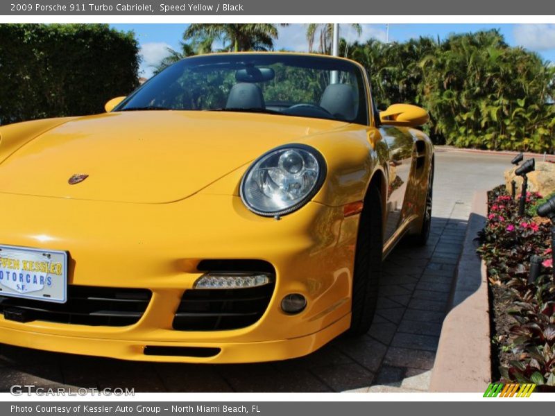 Speed Yellow / Black 2009 Porsche 911 Turbo Cabriolet