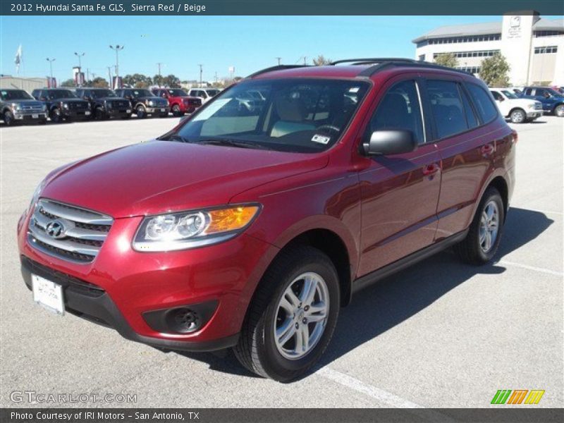 Sierra Red / Beige 2012 Hyundai Santa Fe GLS