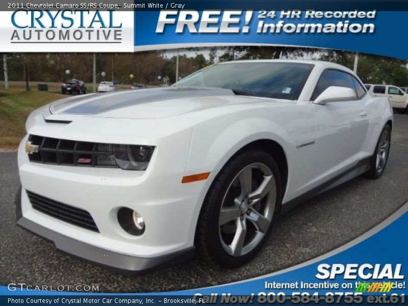 Summit White / Gray 2011 Chevrolet Camaro SS/RS Coupe
