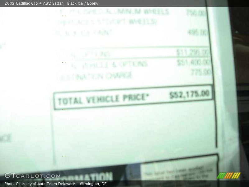 Black Ice / Ebony 2009 Cadillac CTS 4 AWD Sedan