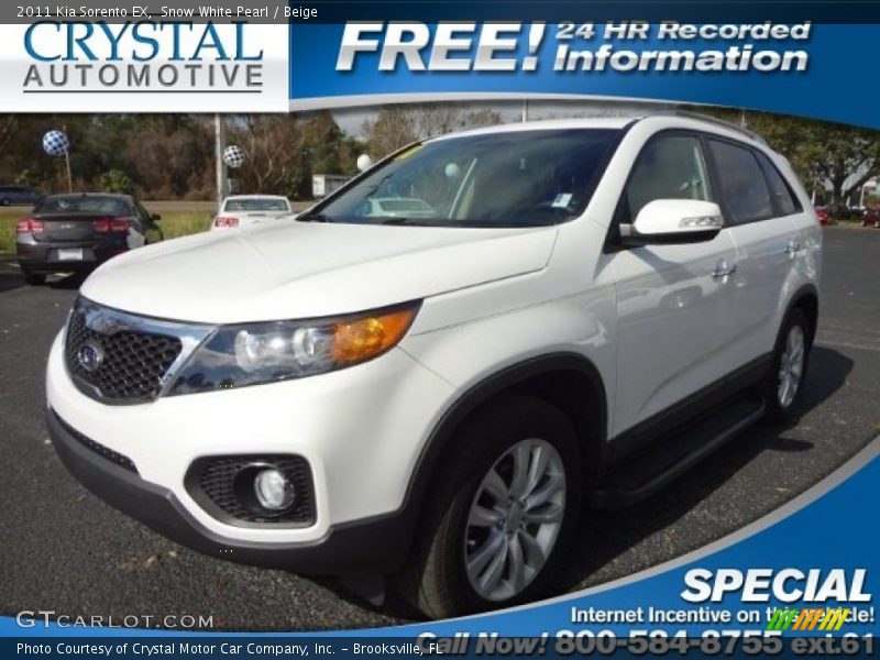 Snow White Pearl / Beige 2011 Kia Sorento EX