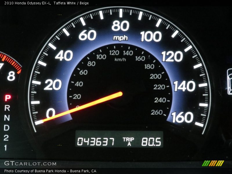 Taffeta White / Beige 2010 Honda Odyssey EX-L