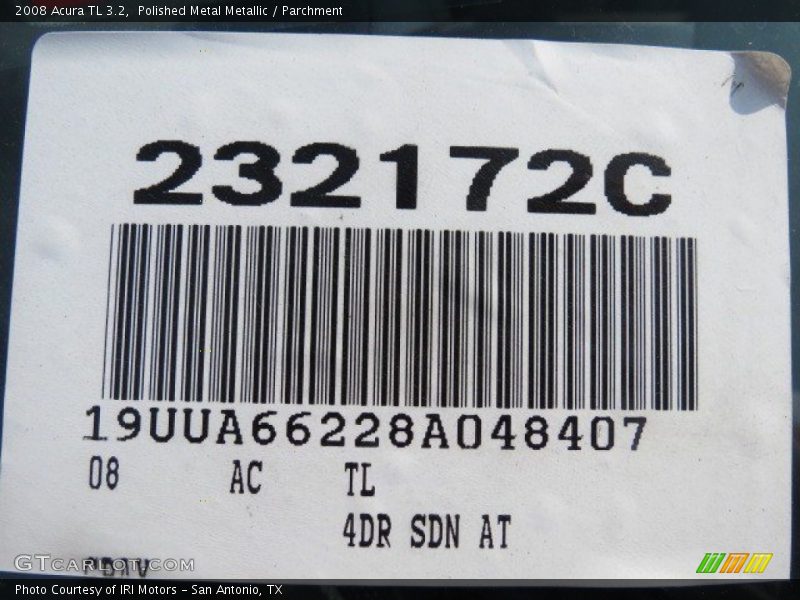 Polished Metal Metallic / Parchment 2008 Acura TL 3.2
