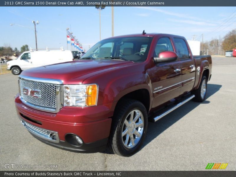 Sonoma Red Metallic / Cocoa/Light Cashmere 2013 GMC Sierra 1500 Denali Crew Cab AWD