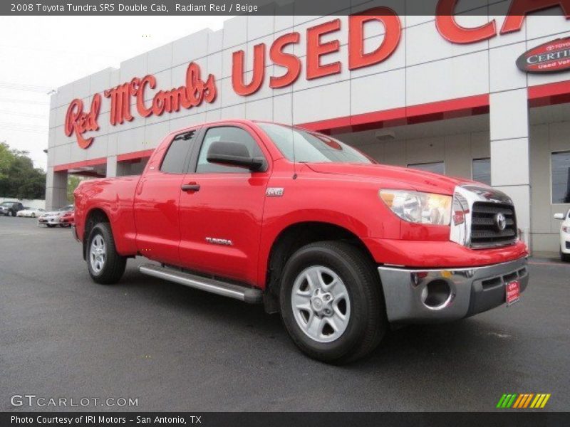 Radiant Red / Beige 2008 Toyota Tundra SR5 Double Cab