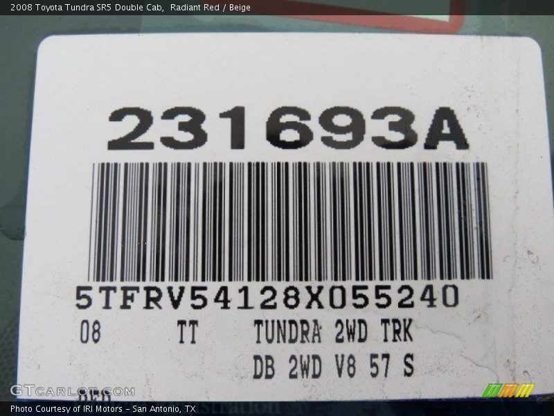 Radiant Red / Beige 2008 Toyota Tundra SR5 Double Cab