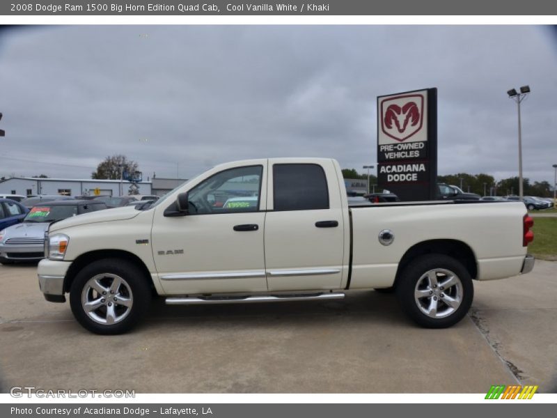 Cool Vanilla White / Khaki 2008 Dodge Ram 1500 Big Horn Edition Quad Cab