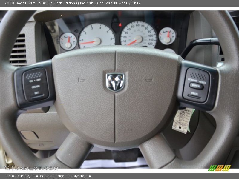 Cool Vanilla White / Khaki 2008 Dodge Ram 1500 Big Horn Edition Quad Cab