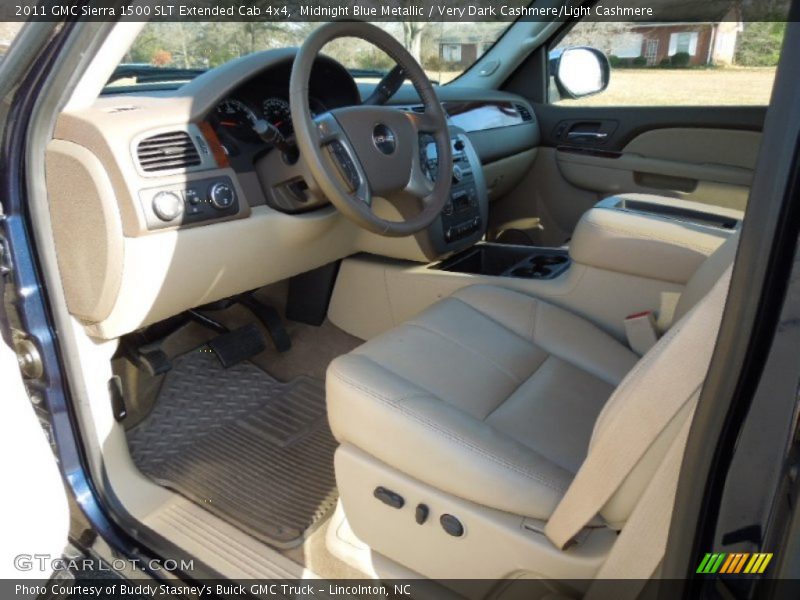 Midnight Blue Metallic / Very Dark Cashmere/Light Cashmere 2011 GMC Sierra 1500 SLT Extended Cab 4x4