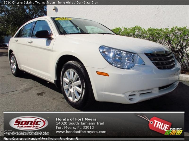 Stone White / Dark Slate Gray 2010 Chrysler Sebring Touring Sedan