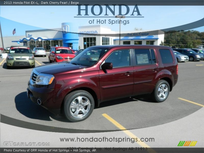 Dark Cherry Pearl / Beige 2013 Honda Pilot EX-L
