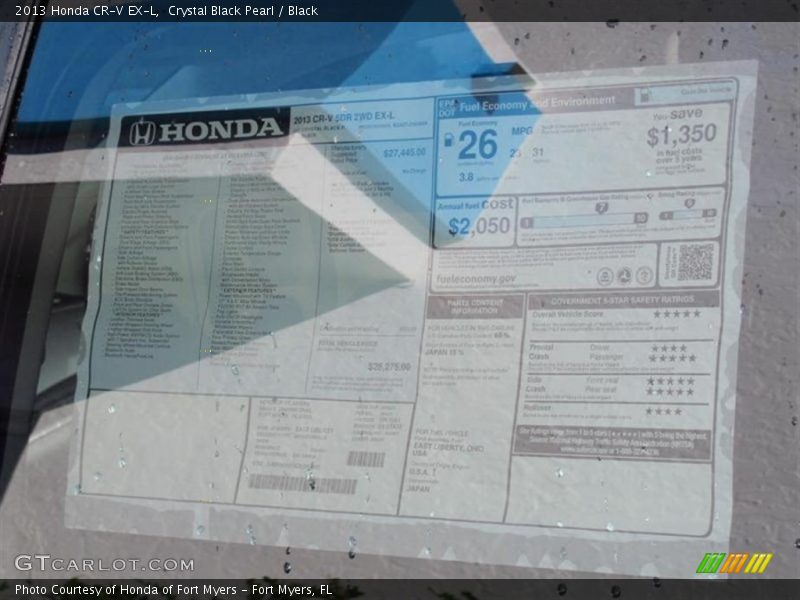 Crystal Black Pearl / Black 2013 Honda CR-V EX-L