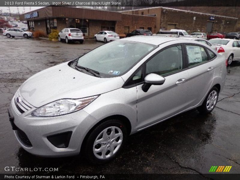 Ingot Silver / Charcoal Black/Light Stone 2013 Ford Fiesta S Sedan