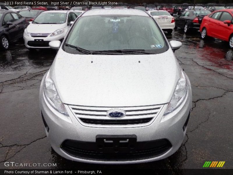 Ingot Silver / Charcoal Black/Light Stone 2013 Ford Fiesta S Sedan