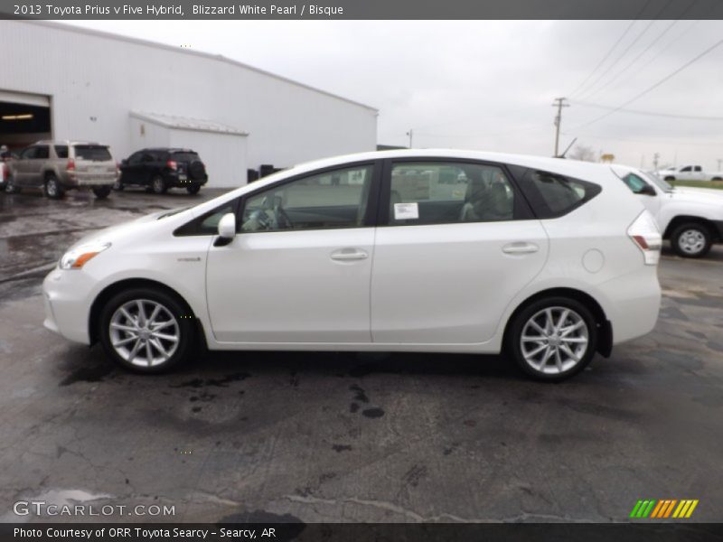 Blizzard White Pearl / Bisque 2013 Toyota Prius v Five Hybrid