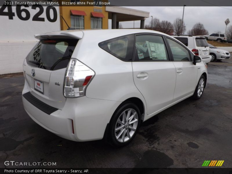 Blizzard White Pearl / Bisque 2013 Toyota Prius v Five Hybrid