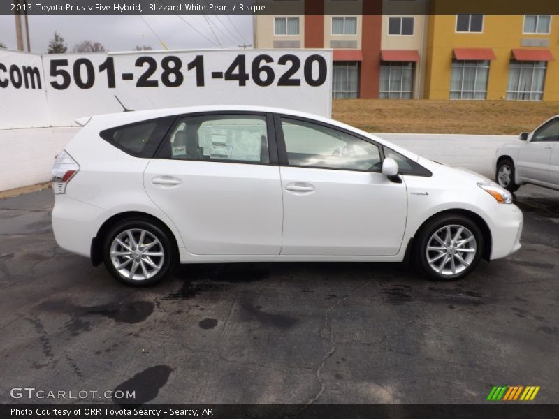 Blizzard White Pearl / Bisque 2013 Toyota Prius v Five Hybrid