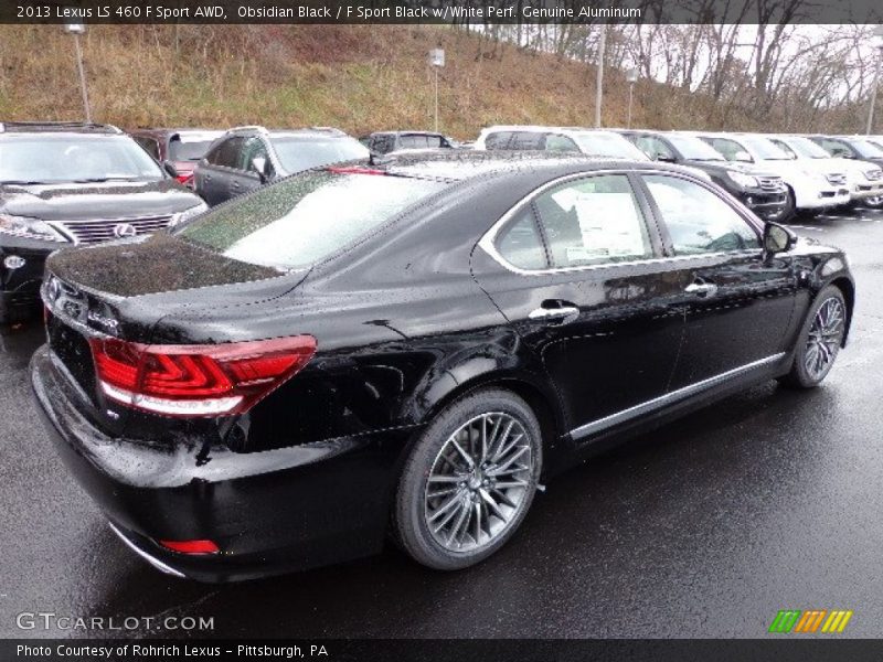 Obsidian Black / F Sport Black w/White Perf. Genuine Aluminum 2013 Lexus LS 460 F Sport AWD