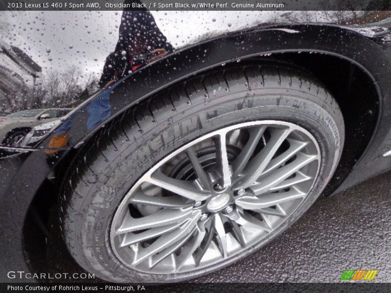 Obsidian Black / F Sport Black w/White Perf. Genuine Aluminum 2013 Lexus LS 460 F Sport AWD