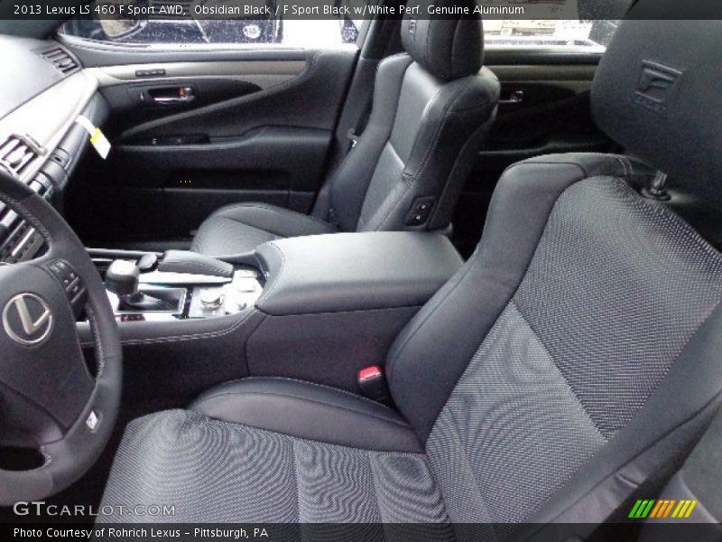 Obsidian Black / F Sport Black w/White Perf. Genuine Aluminum 2013 Lexus LS 460 F Sport AWD