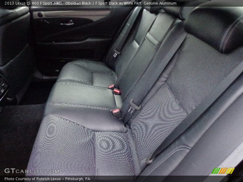 Obsidian Black / F Sport Black w/White Perf. Genuine Aluminum 2013 Lexus LS 460 F Sport AWD