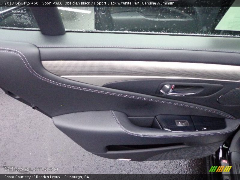 Obsidian Black / F Sport Black w/White Perf. Genuine Aluminum 2013 Lexus LS 460 F Sport AWD