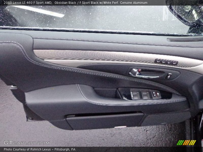 Obsidian Black / F Sport Black w/White Perf. Genuine Aluminum 2013 Lexus LS 460 F Sport AWD