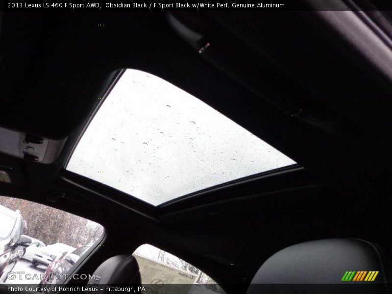 Obsidian Black / F Sport Black w/White Perf. Genuine Aluminum 2013 Lexus LS 460 F Sport AWD