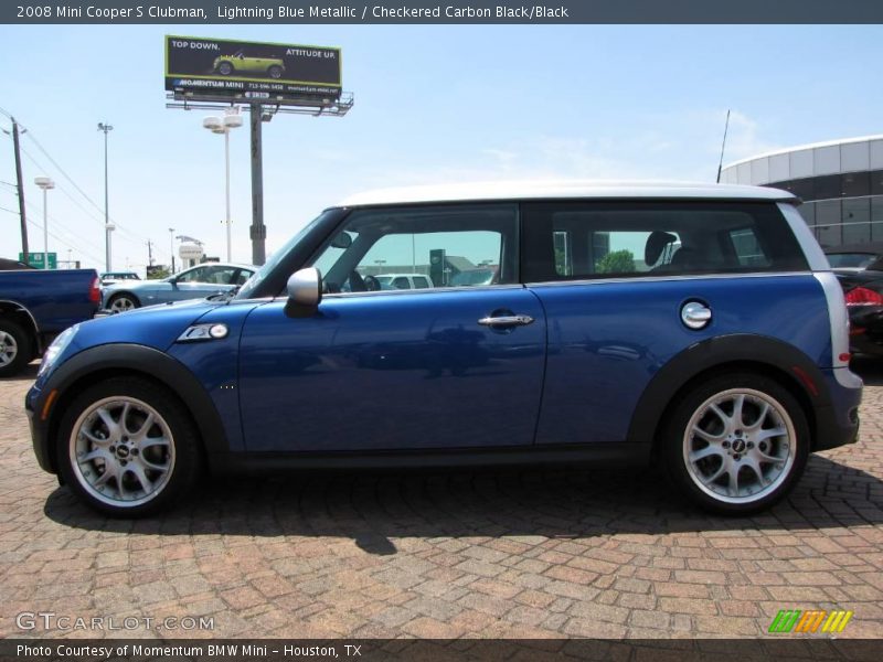 Lightning Blue Metallic / Checkered Carbon Black/Black 2008 Mini Cooper S Clubman