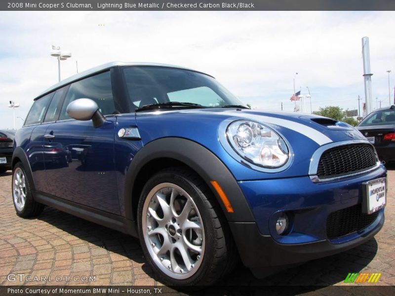 Lightning Blue Metallic / Checkered Carbon Black/Black 2008 Mini Cooper S Clubman