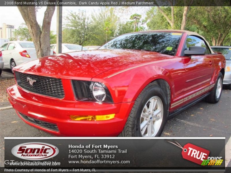 Dark Candy Apple Red / Medium Parchment 2008 Ford Mustang V6 Deluxe Convertible